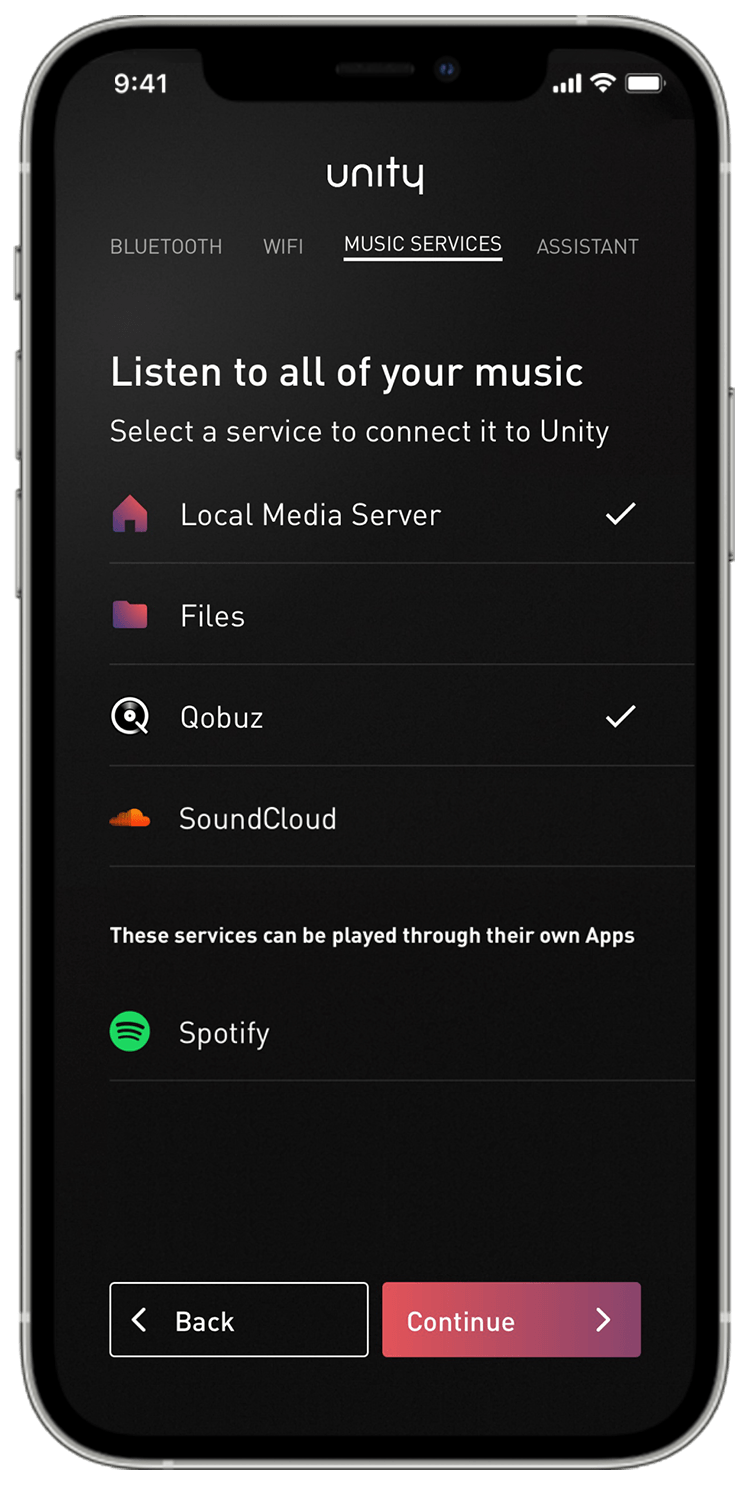 Unity App Multisoure Music Player screenshot