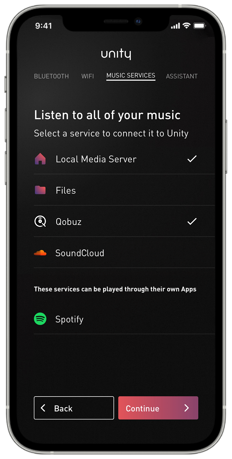 Unity App Multisoure Music Player screenshot